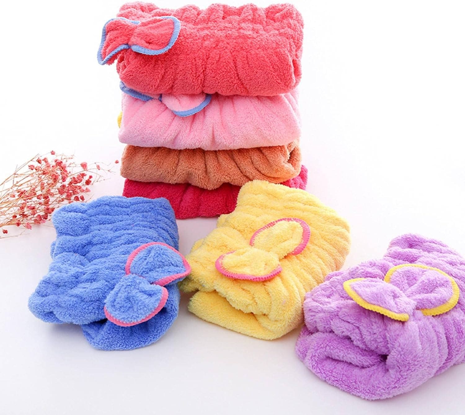 Microfiber Bowknot Towel Wrap, Quick Hair Drying Bath Towel, Spa Bowknot Wrap Towel Hat, Cap for Bath Bathroom, Comfortable Bath Spa Cap, Turban for Drying Curly Long Thick Hair, Highly Absorbent Hair Drying Towel Microfiber Bowknot Towel Wrap, Quick Hair Drying Bath Towel, Spa Bowknot Wrap Towel Hat, Cap for Bath Bathroom, Comfortable Bath Spa Cap, Turban for Drying Curly Long Thick Hair, Highly Absorbent Hair Drying Towel